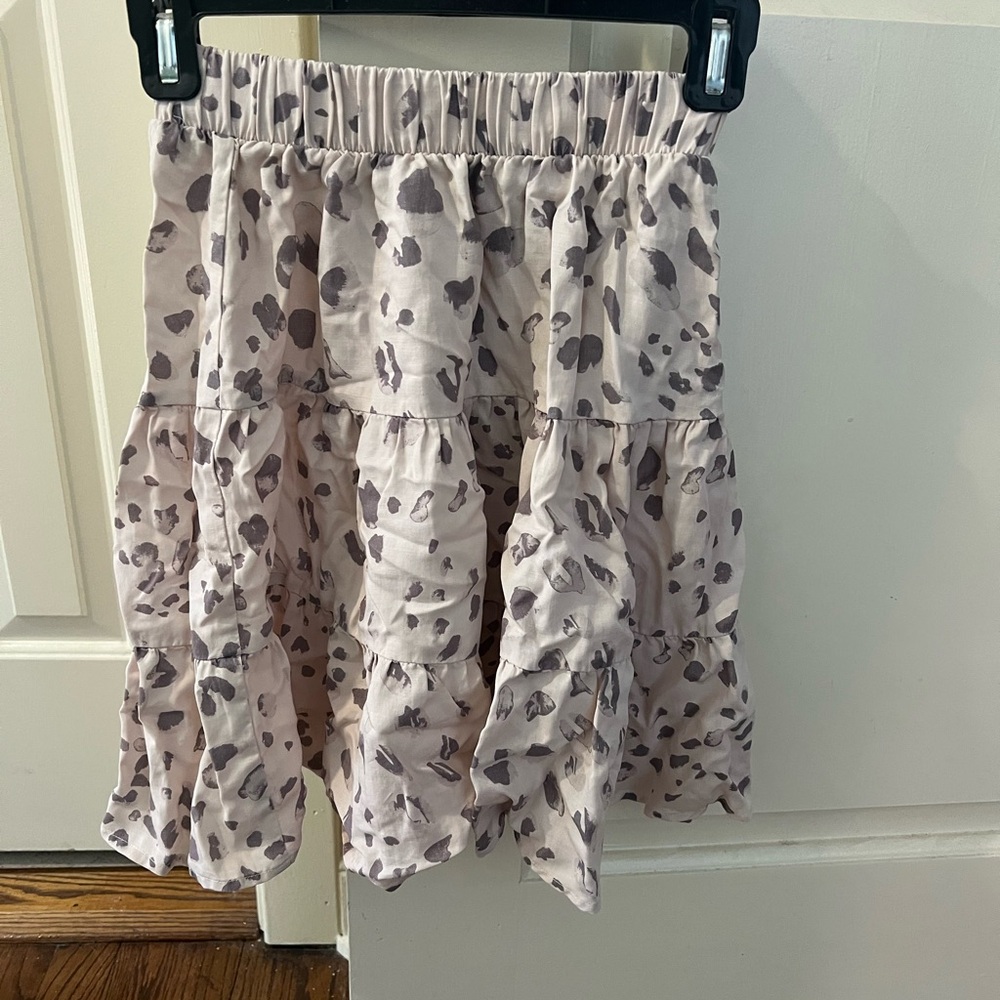 Anthropologie Mini Skirt in Cream and Gray